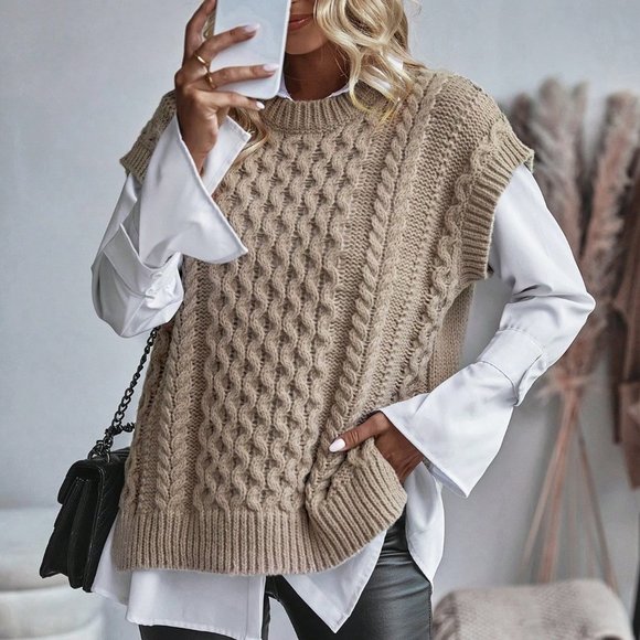 Cable Knit Sweater Vest - Picture 4 of 5